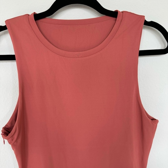 Vitality Balance Athletica Sunstone Pink Ivy Sleeveless Bodycon Midi Dress Large - Picture 7 of 14